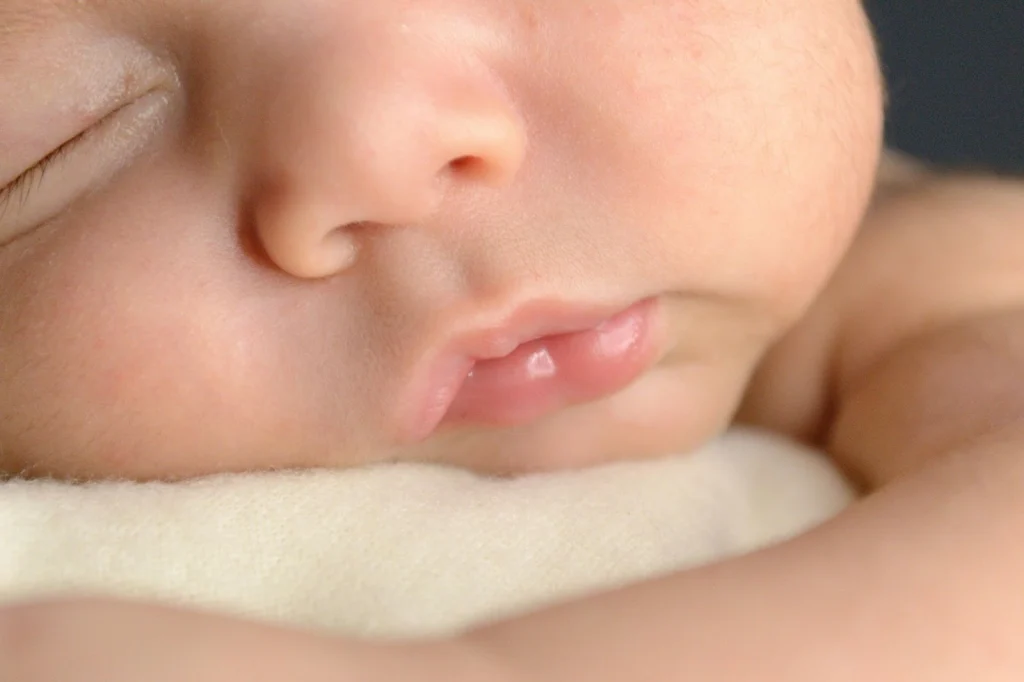 baby sleeping close up